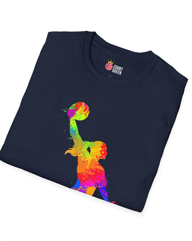 Basketball Girls Women Color Splash Dunk T-Shirt