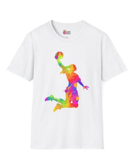 Basketball Girls Women Color Splash Dunk T-Shirt