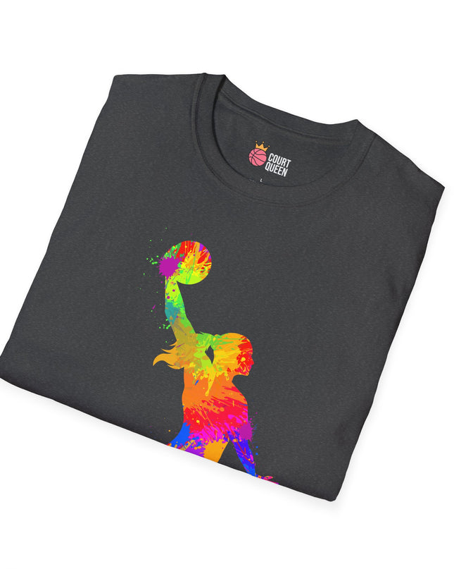 Basketball Girls Women Color Splash Dunk T-Shirt