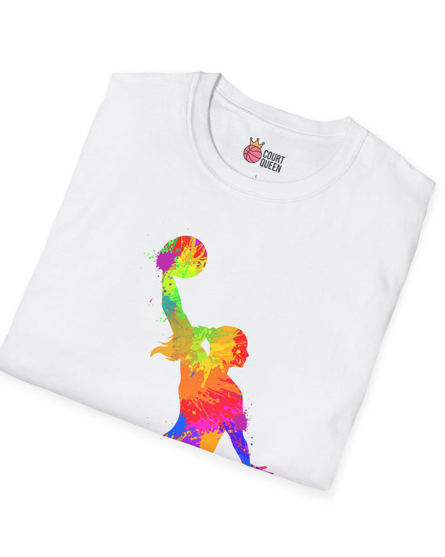 Basketball Girls Women Color Splash Dunk T-Shirt