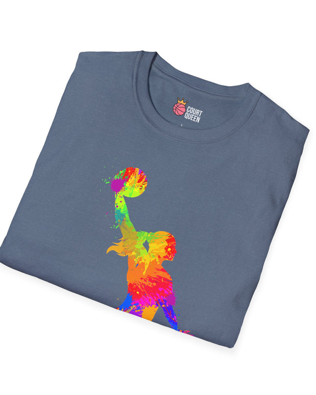 Basketball Girls Women Color Splash Dunk T-Shirt