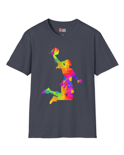 Basketball Girls Women Color Splash Dunk T-Shirt