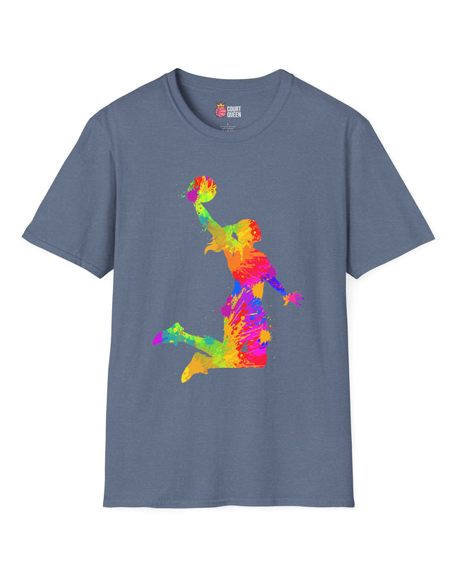Basketball Girls Women Color Splash Dunk T-Shirt