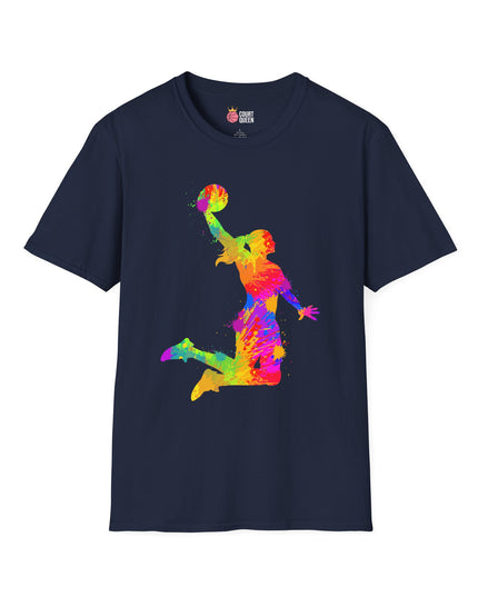 Basketball Girls Women Color Splash Dunk T-Shirt