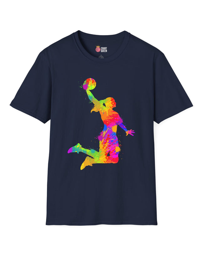 Basketball Girls Women Color Splash Dunk T-Shirt