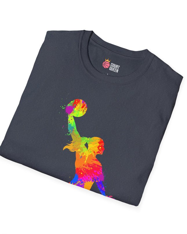 Basketball Girls Women Color Splash Dunk T-Shirt