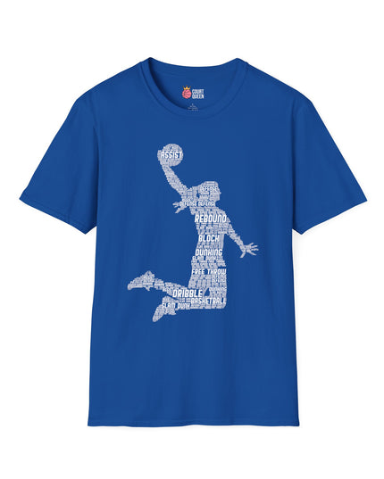 Basketball Girls Women Word Cloud Dunk T-Shirt