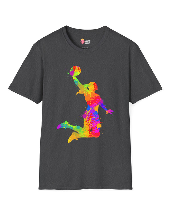 Basketball Girls Women Color Splash Dunk T-Shirt