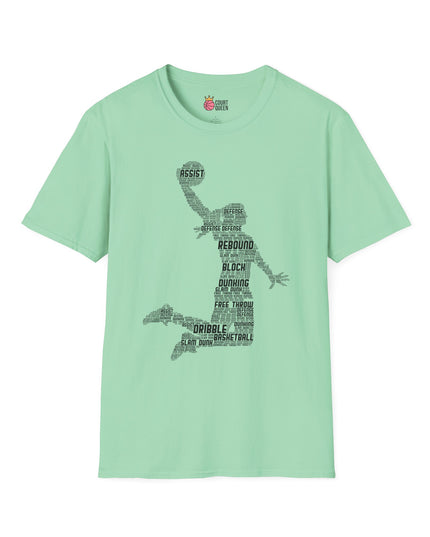 Basketball Girls Women Word Cloud Dunk T-Shirt