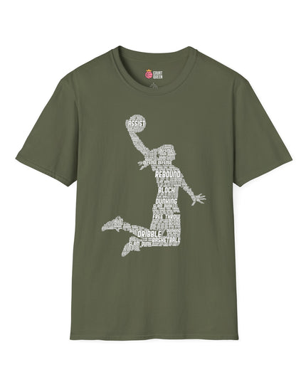 Basketball Girls Women Word Cloud Dunk T-Shirt