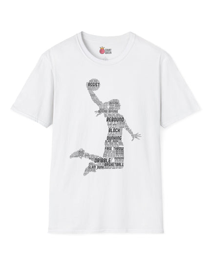 Basketball Girls Women Word Cloud Dunk T-Shirt