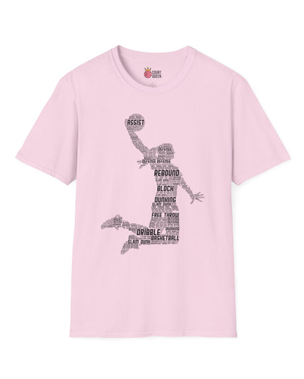 Basketball Girls Women Word Cloud Dunk T-Shirt