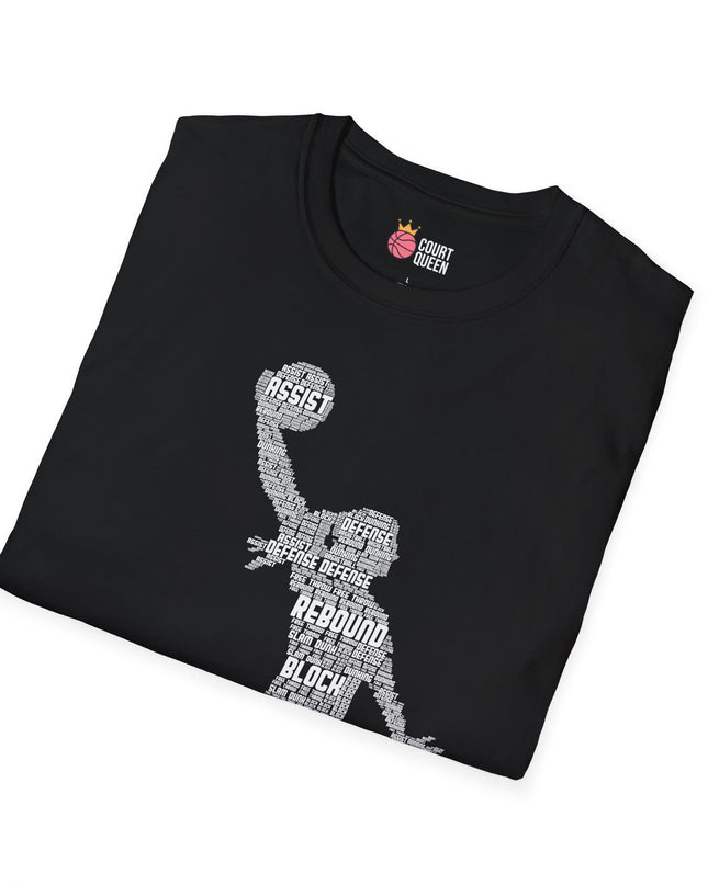 Basketball Girls Women Word Cloud Dunk T-Shirt