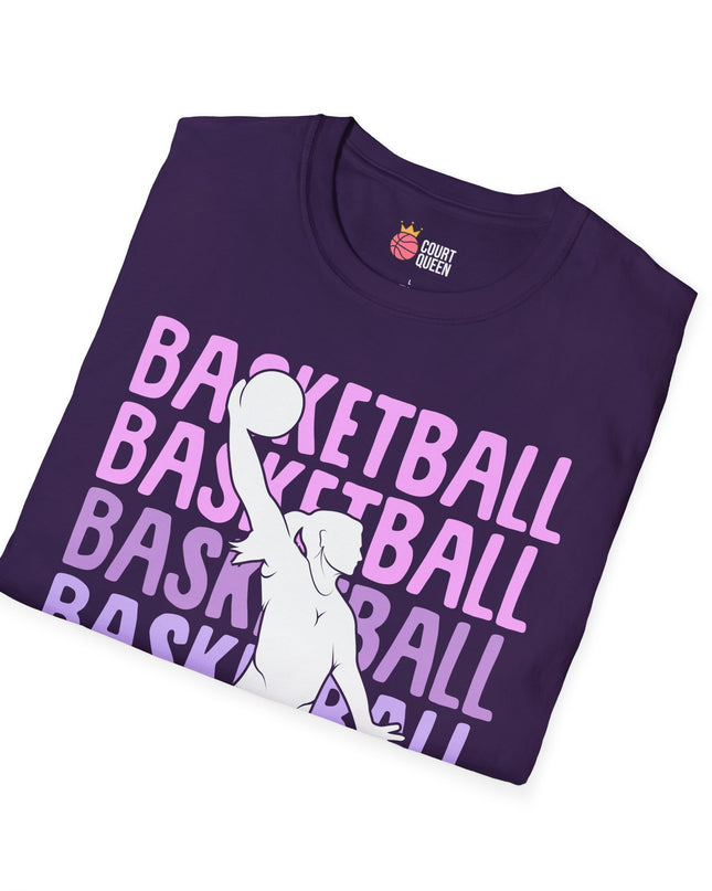 Basketball Girls Women Repeat Dunk T-Shirt