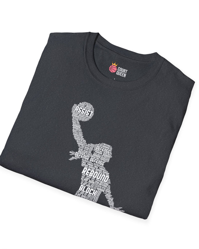 Basketball Girls Women Word Cloud Dunk T-Shirt