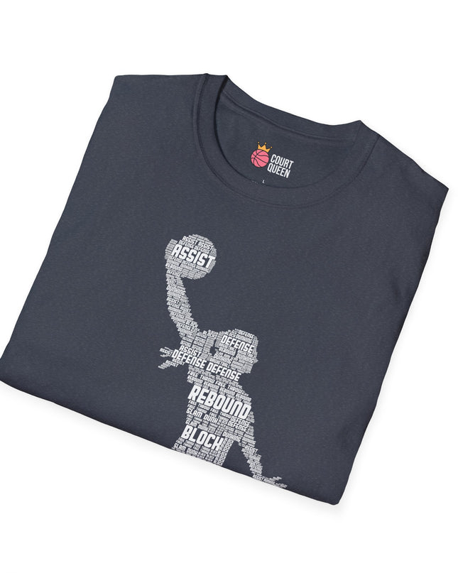 Basketball Girls Women Word Cloud Dunk T-Shirt