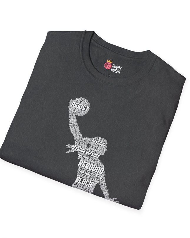 Basketball Girls Women Word Cloud Dunk T-Shirt