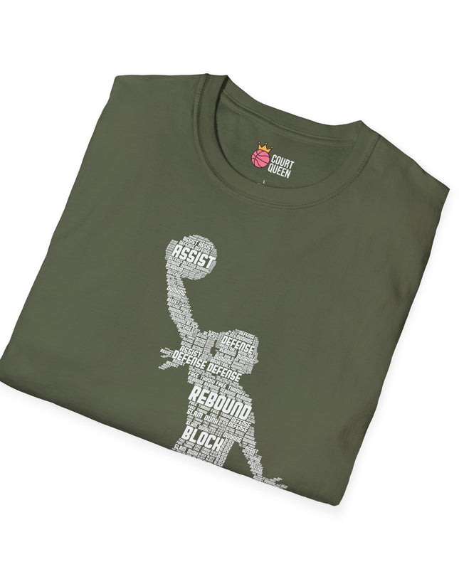 Basketball Girls Women Word Cloud Dunk T-Shirt