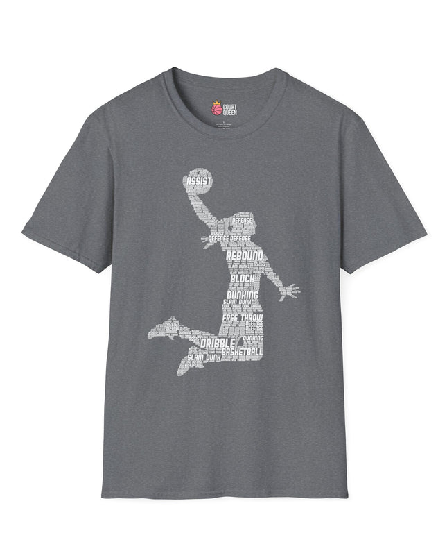 Basketball Girls Women Word Cloud Dunk T-Shirt