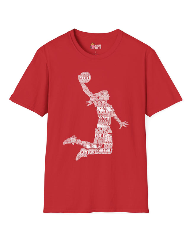 Basketball Girls Women Word Cloud Dunk T-Shirt