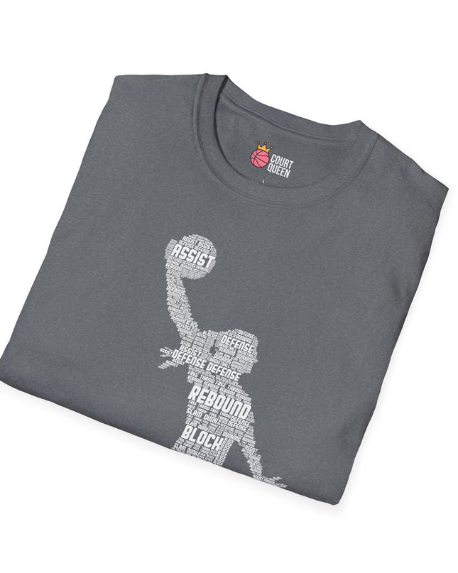 Basketball Girls Women Word Cloud Dunk T-Shirt