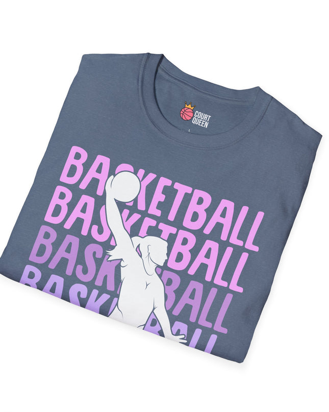 Basketball Girls Women Repeat Dunk T-Shirt