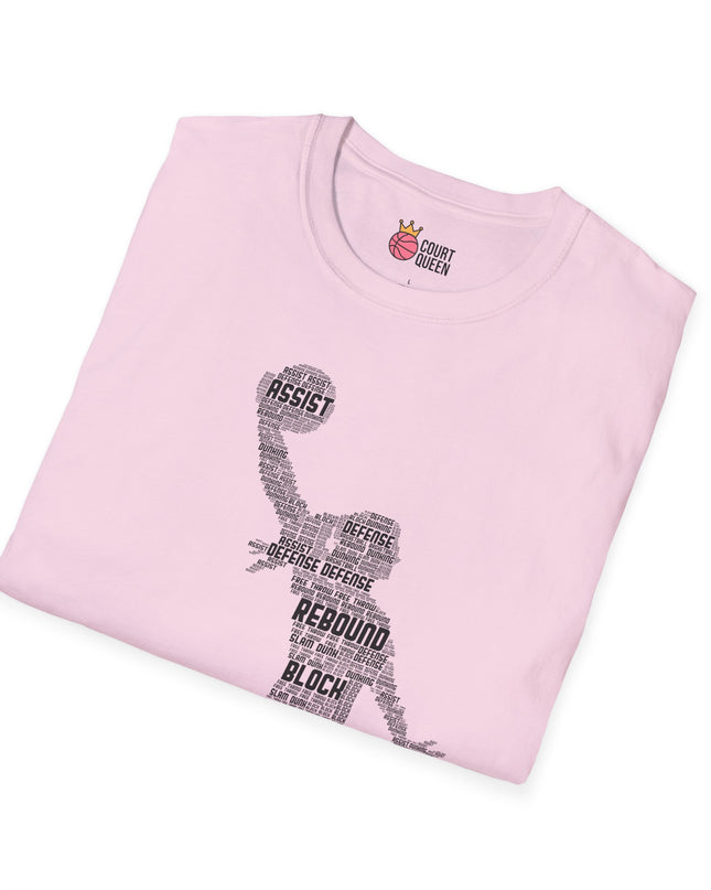 Basketball Girls Women Word Cloud Dunk T-Shirt