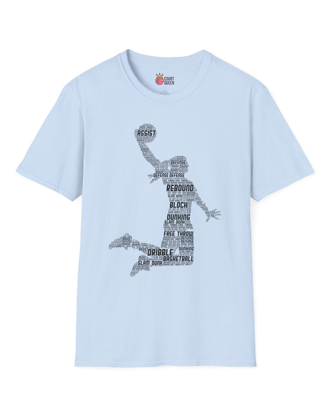 Basketball Girls Women Word Cloud Dunk T-Shirt
