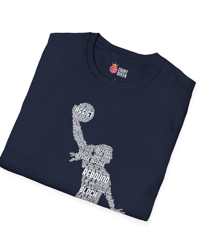 Basketball Girls Women Word Cloud Dunk T-Shirt