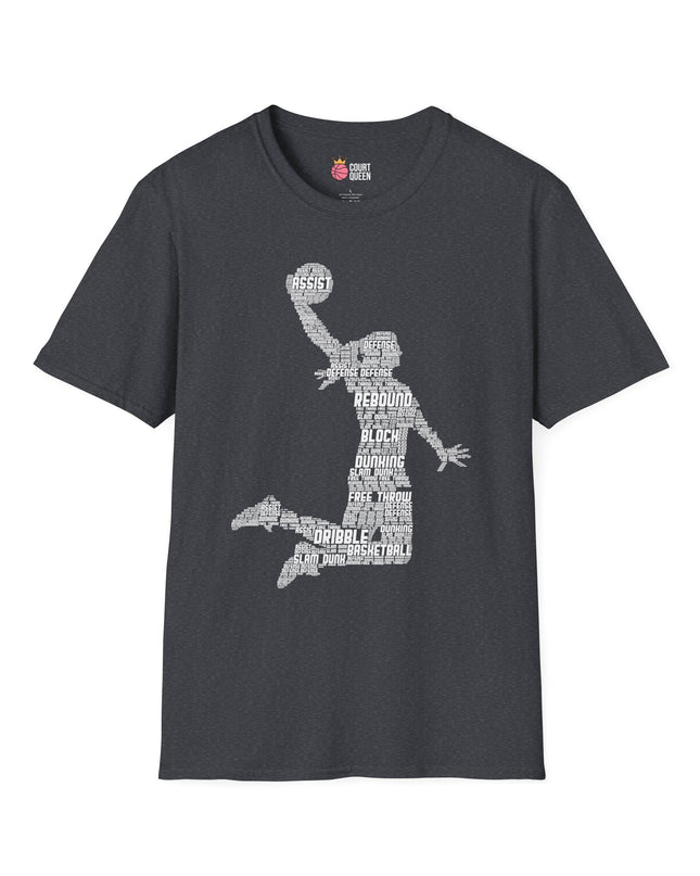 Basketball Girls Women Word Cloud Dunk T-Shirt