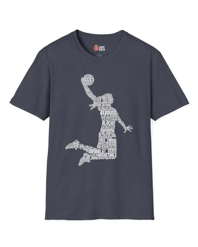 Basketball Girls Women Word Cloud Dunk T-Shirt