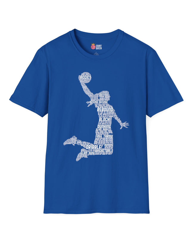 Basketball Girls Women Word Cloud Dunk T-Shirt