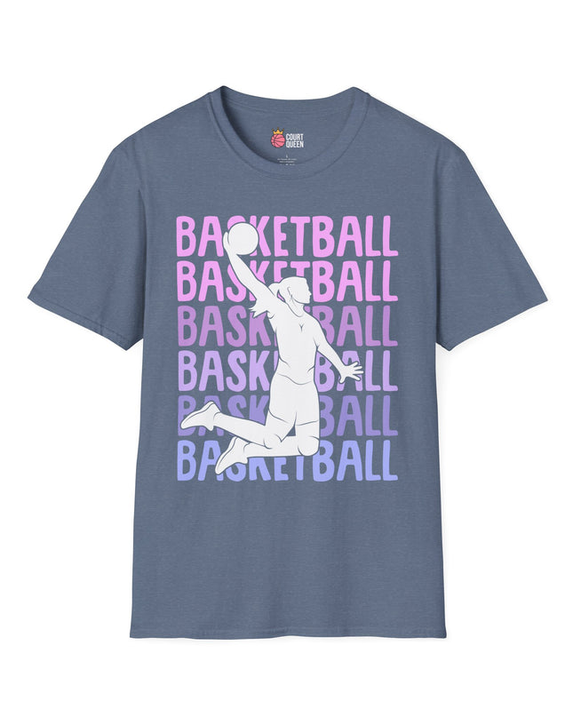 Basketball Girls Women Repeat Dunk T-Shirt