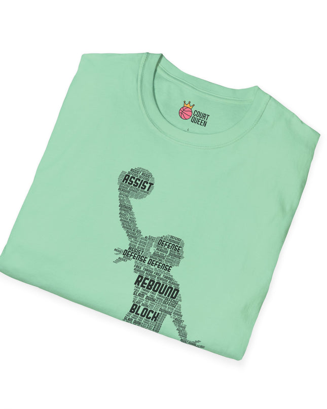 Basketball Girls Women Word Cloud Dunk T-Shirt