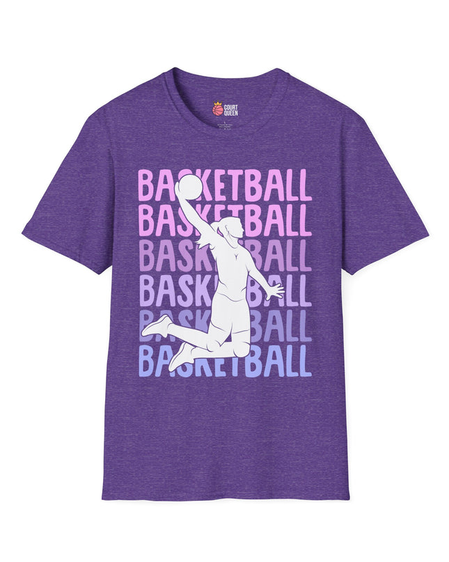 Basketball Girls Women Repeat Dunk T-Shirt