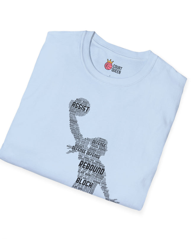 Basketball Girls Women Word Cloud Dunk T-Shirt