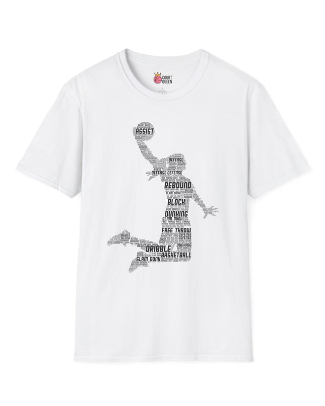 Basketball Girls Women Word Cloud Dunk T-Shirt