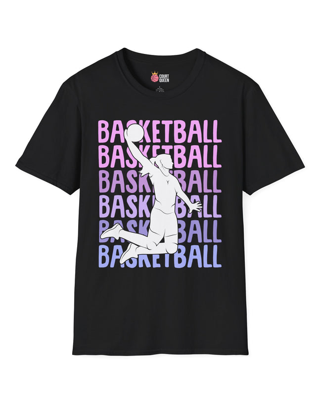 Basketball Girls Women Repeat Dunk T-Shirt