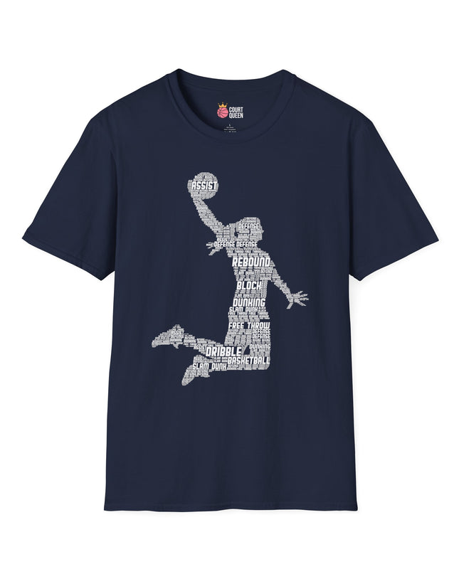 Basketball Girls Women Word Cloud Dunk T-Shirt