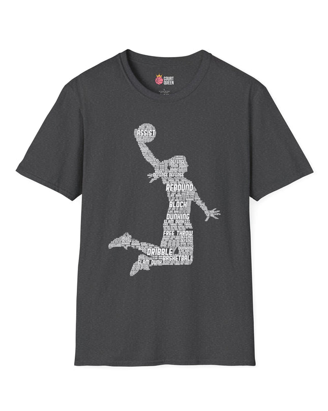 Basketball Girls Women Word Cloud Dunk T-Shirt
