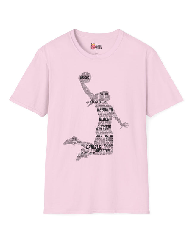 Basketball Girls Women Word Cloud Dunk T-Shirt