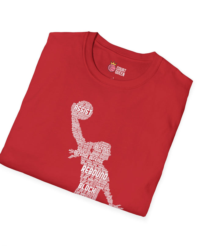 Basketball Girls Women Word Cloud Dunk T-Shirt